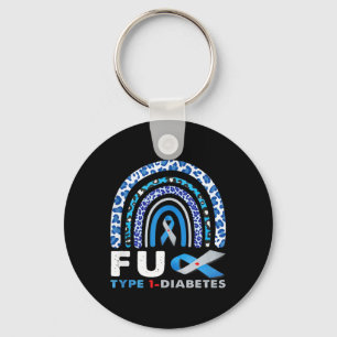 Chaveiro Rainbow Blue Cinza Fbon Fck Tipo 1 Diabetes