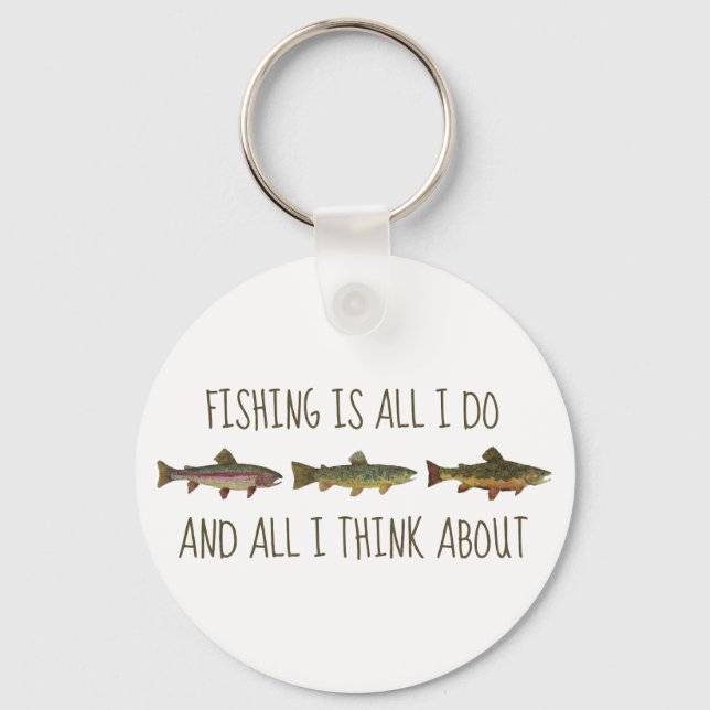 Chaveiro Rainbow Brown Brook Trout Fishing Quote (Frente)