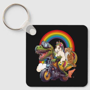 Chaveiro Rainbow Cat Unicorn Dinossaur T Rex Kitten Lover S