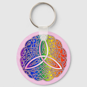 Chaveiro Rainbow Celtic Art Trinity Knot