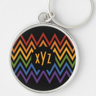 Chaveiro Rainbow Chevron Correntes de chaves personalizadas