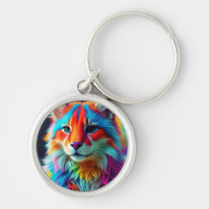 Chaveiro Rainbow Colour Furry Cat-68587