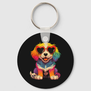 Chaveiro Rainbow Cute Dog Heart Puppy Love D