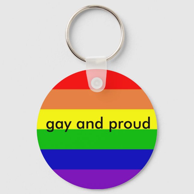 Chaveiro rainbow_flag_1024_768, gay e orgulhoso (Frente)