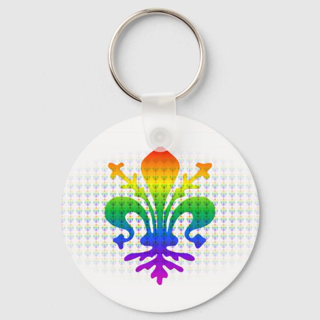 Chaveiro Rainbow Fleur-de-lis (Frente)
