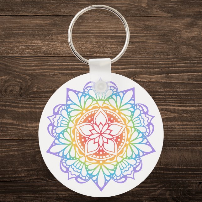 Chaveiro Rainbow Flower Mandala (Criador carregado)