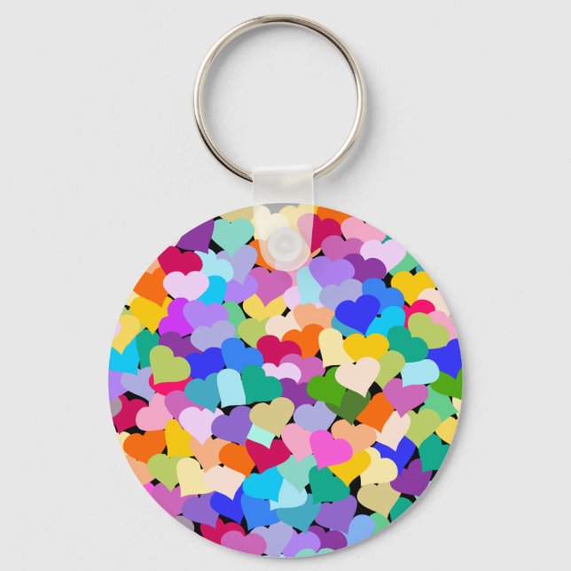 Chaveiro Rainbow Heart Confetti (Frente)