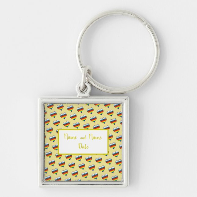 Chaveiro Rainbow Heart Pattern (Frente)