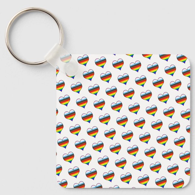 Chaveiro Rainbow Heart Pattern (Frente)