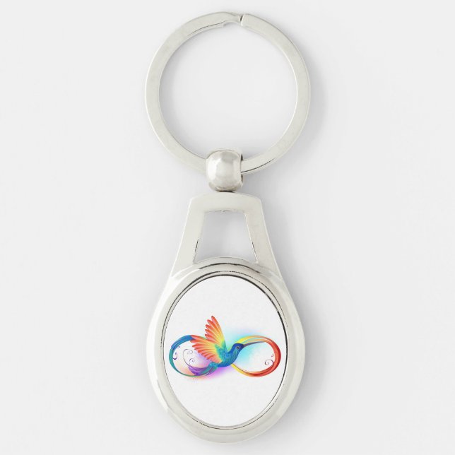Chaveiro Rainbow Hummingbird with Infinity symbol (Frente)
