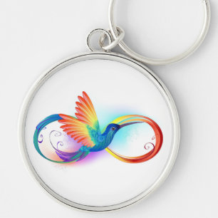 Chaveiro Rainbow Hummingbird with Infinity symbol