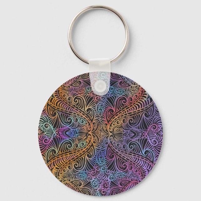 Chaveiro Rainbow Kaleidoscope Mandala (Frente)
