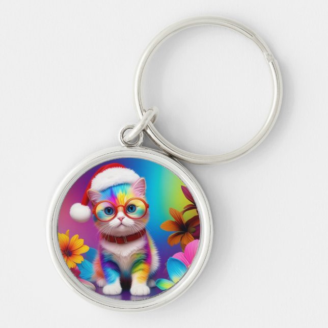 Chaveiro Rainbow Kitten Santa Claus-57357 (Frente)