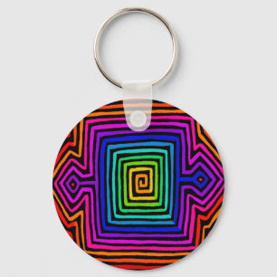 Chaveiro Rainbow Kuna Indian Mola