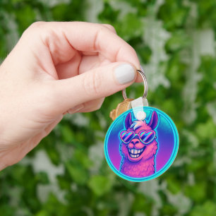 Chaveiro Rainbow Lama com tons de orgulho cardíaco