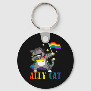 Chaveiro Rainbow Lgbt Orgulho Lésbico Engraçado Cat Dabbing