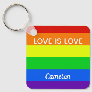 Chaveiro Rainbow Love é Love Orgulho gay Personalizado LGB