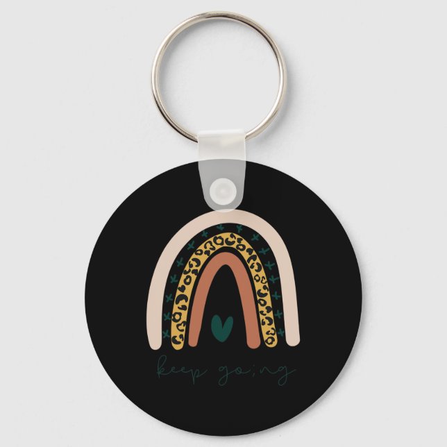 Chaveiro Rainbow Mental Health Semicolon Continue Indo Boho (Frente)