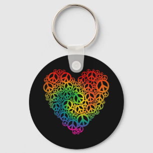 Chaveiro Rainbow Peace Heart