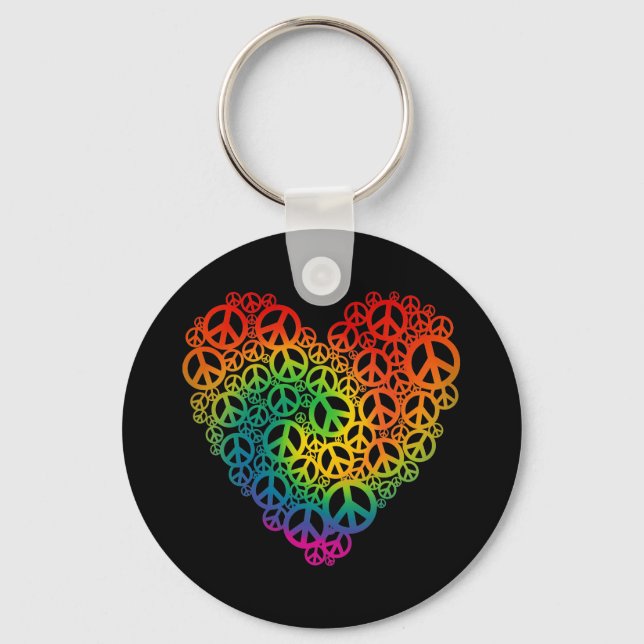 Chaveiro Rainbow Peace Heart (Frente)