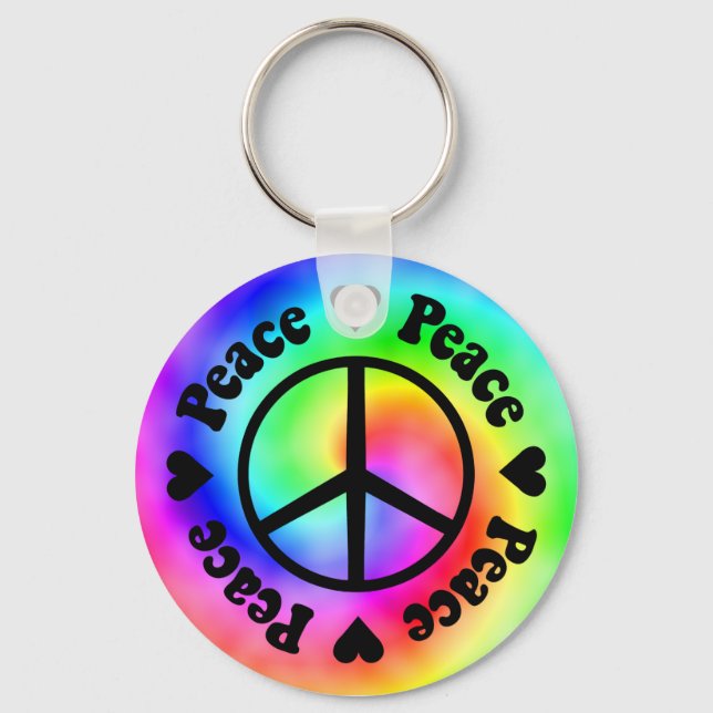 Chaveiro Rainbow Peace & Love (Frente)