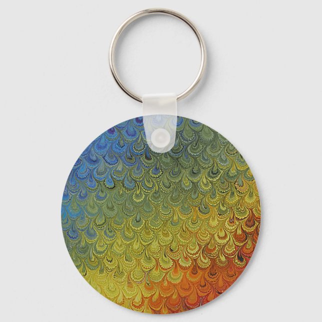 Chaveiro Rainbow Peacock Marble (Frente)