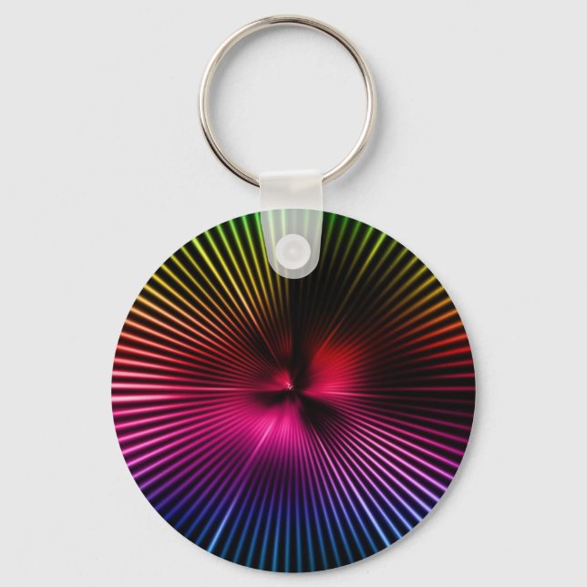 Chaveiro Rainbow Radial Burst Abstract (Frente)
