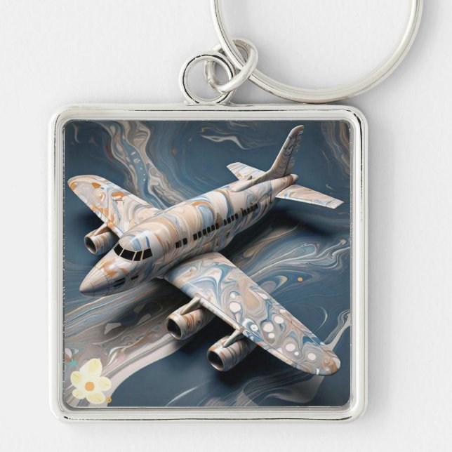 Chaveiro "Rainbow Radiance: The Marble Airliner" (Frente)