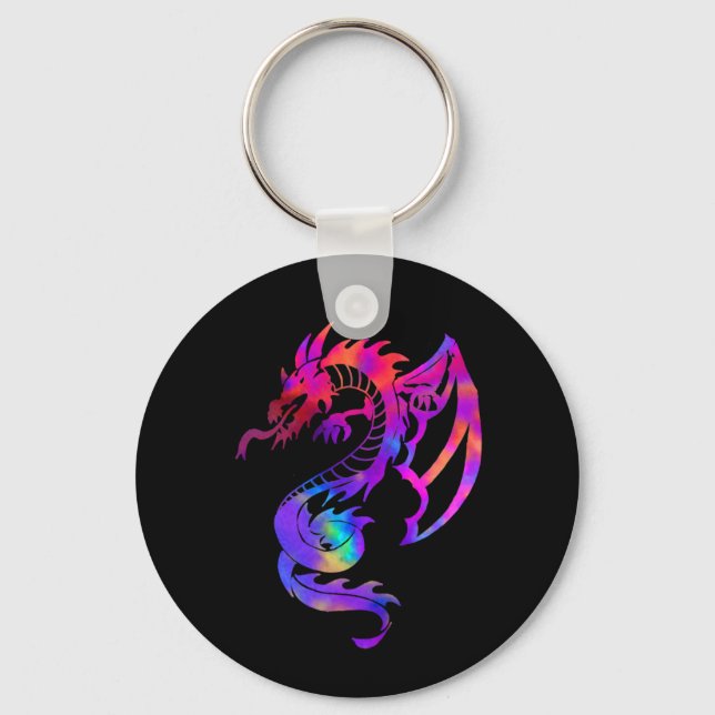 Chaveiro Rainbow Tribal Tattoo Dragon (Frente)