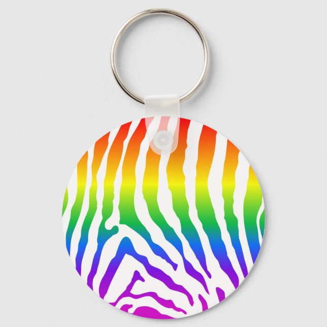 Chaveiro Rainbow Zebra Pattern (Frente)