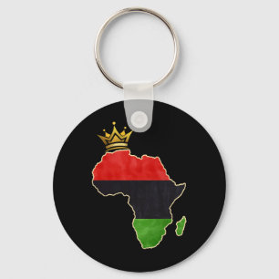 Chaveiro Rainha Afro-Americana Pan Afro Mapa Bandeira Preto