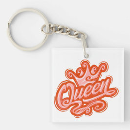 Chaveiro Rainha Com Coroa, Design de Tipografia