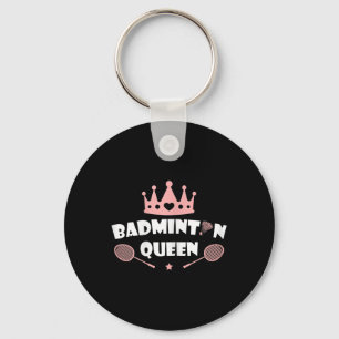 Chaveiro Rainha do Badminton Feminino Amante do Shuttle Bad
