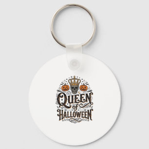 Chaveiro Rainha do Halloween Camisa de Abóbora de Caveira V