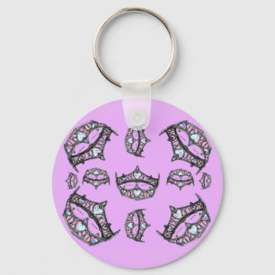 Chaveiro Rainha dos Corações Silver Crowns Tiaras Lilac ros