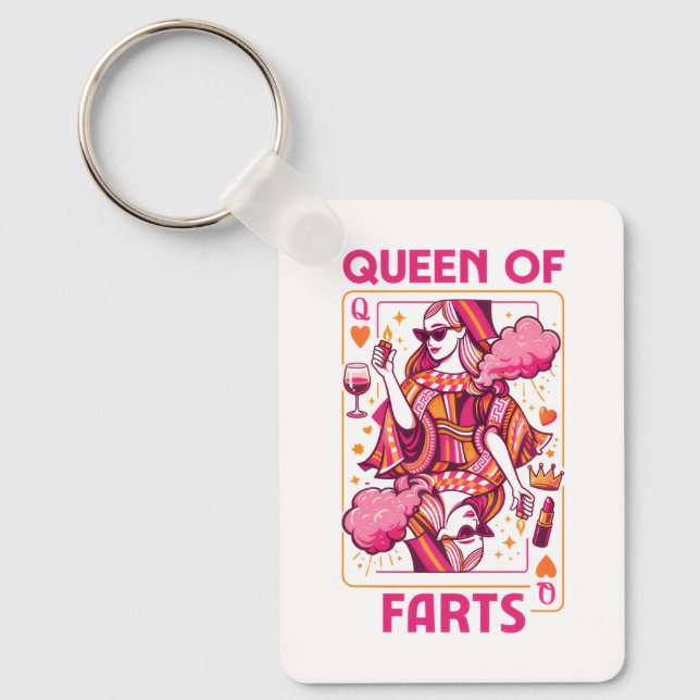 Chaveiro Rainha dos Pum Royal Flatulência Humor Pum (Frente)