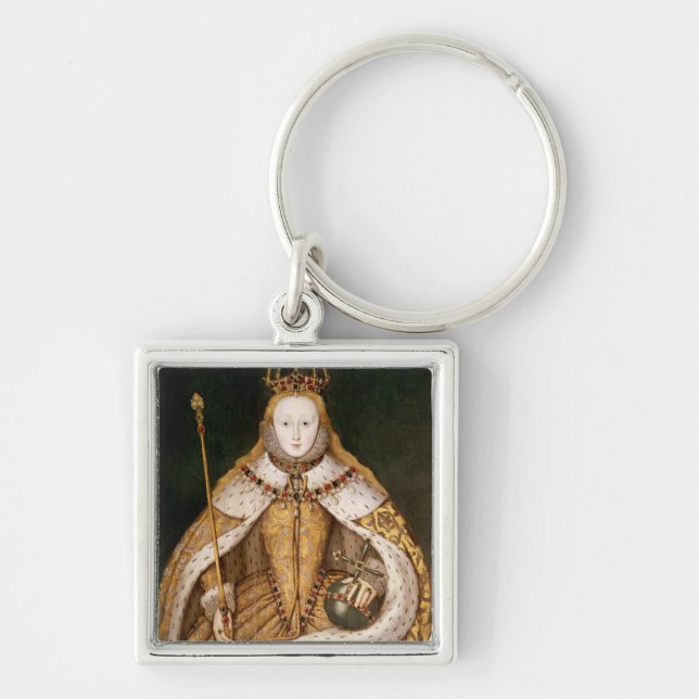 Chaveiro Rainha Elizabeth mim em vestes da coroação (Frente)