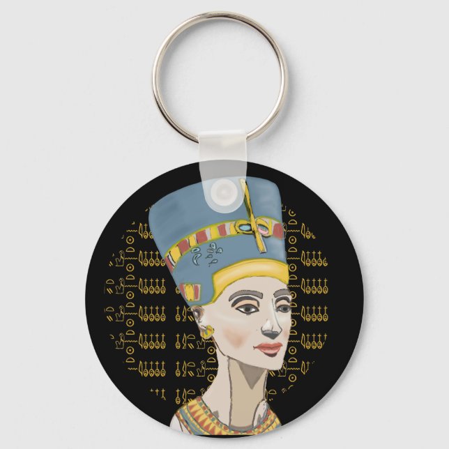 Chaveiro Rainha Nefertiti com Cartouche (Frente)