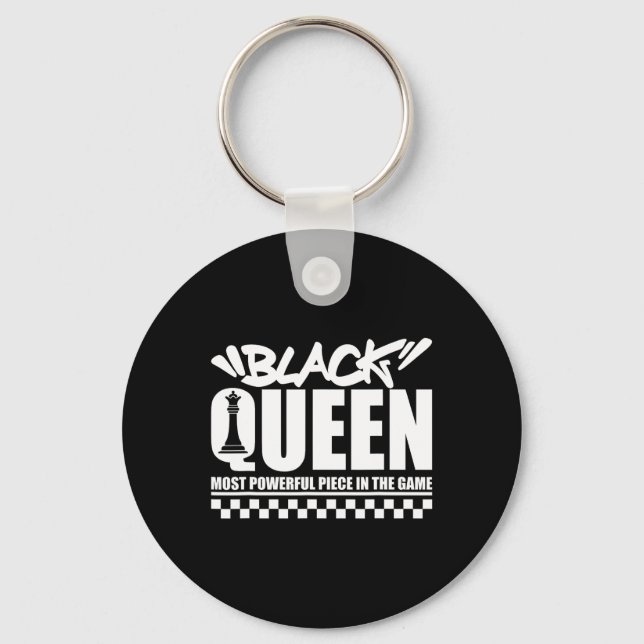 Chaveiro Rainha Negra Xadrez Mais Poderosa Mulheres Afro-Am (Frente)