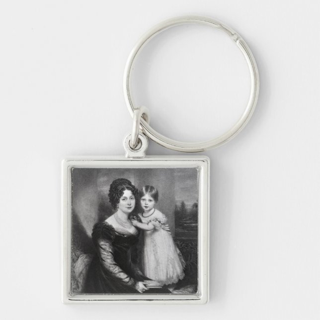 Chaveiro Rainha Victoria como uma criança com sua mãe (Frente)