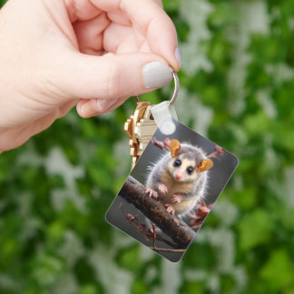 Chaveiro Rainy Possum Nature Portrait Art