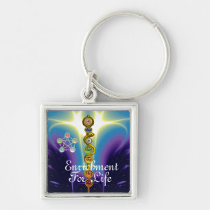 CHAVEIRO RAIO DE ASCLEPIUS 7 CHAKRAS,YOGA, ENERGIA ESPIRITU