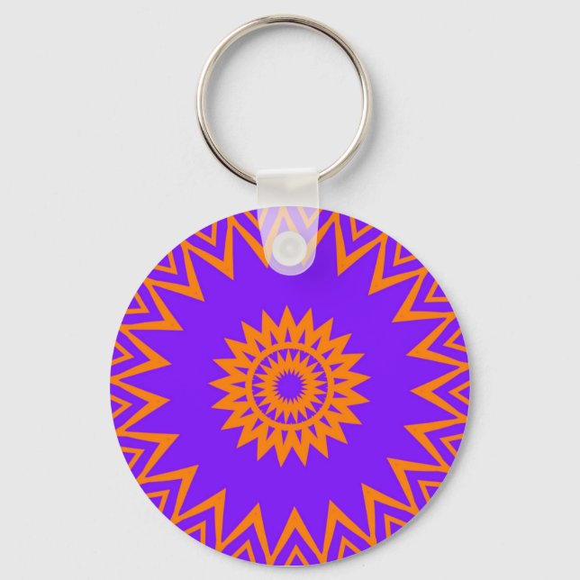 Chaveiro Raios de Sol Púrpura e Laranja (Frente)