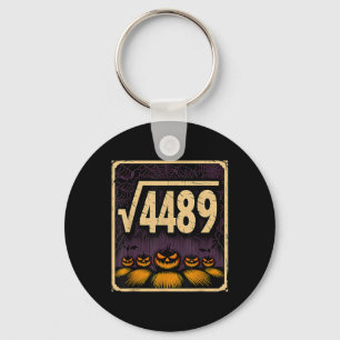 Chaveiro Raiz Quadrada 4489 Abóbora de Halloween Piada de M