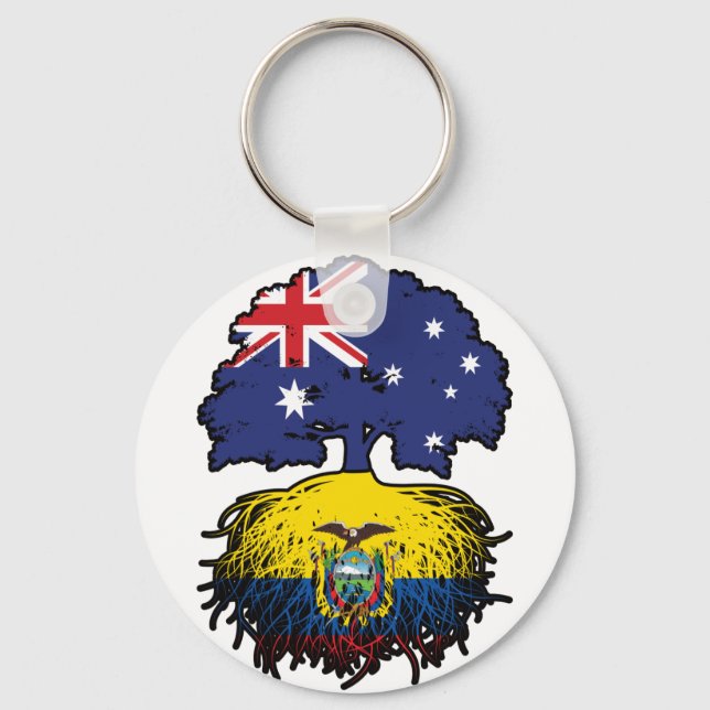Chaveiro Raízes de árvores australianas equatorianas (Frente)