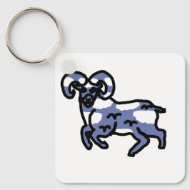 Chaveiro Ram Aries Keychain – Minimal Zodiac Animal 