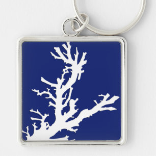Chaveiro Ramal coral - marinho azul e branco
