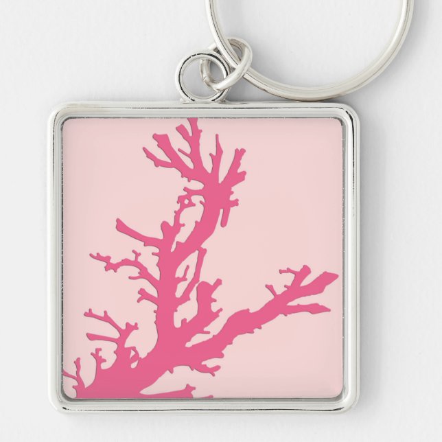 Chaveiro Ramal de coral - tons cor-de-rosa (Frente)