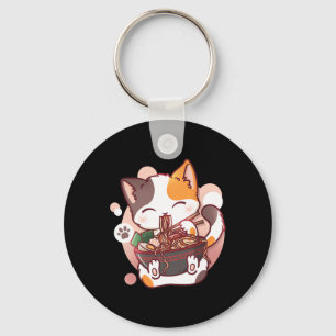 Chaveiro Ramen Cat Anime Bowl Kawaii Neko Japonês