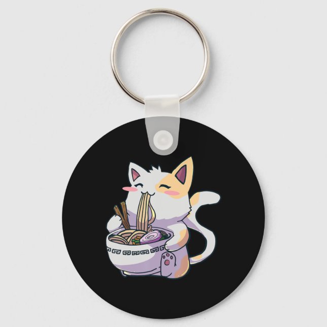 Chaveiro Ramen Cat Kawaii Anime Gift Japonês (Frente)